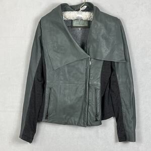 Bod Christensen Leather Biker Jacket Women's Size Medium Asymmetrical Zip
